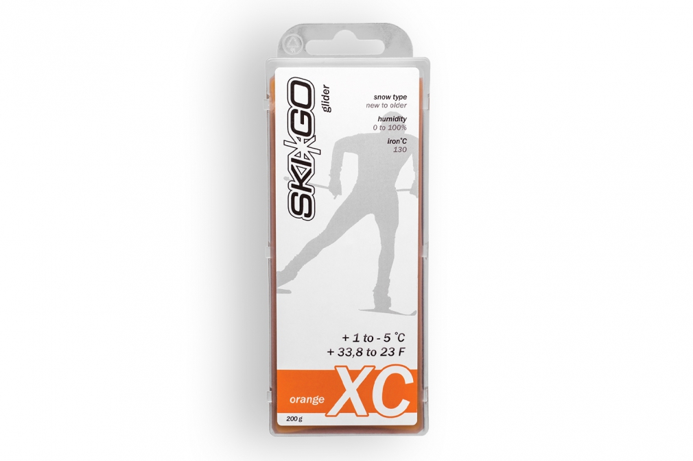 Лыжная мазь скольжения SkiGo XC GLIDER FLOUR FREE ORANGE 200 грамм